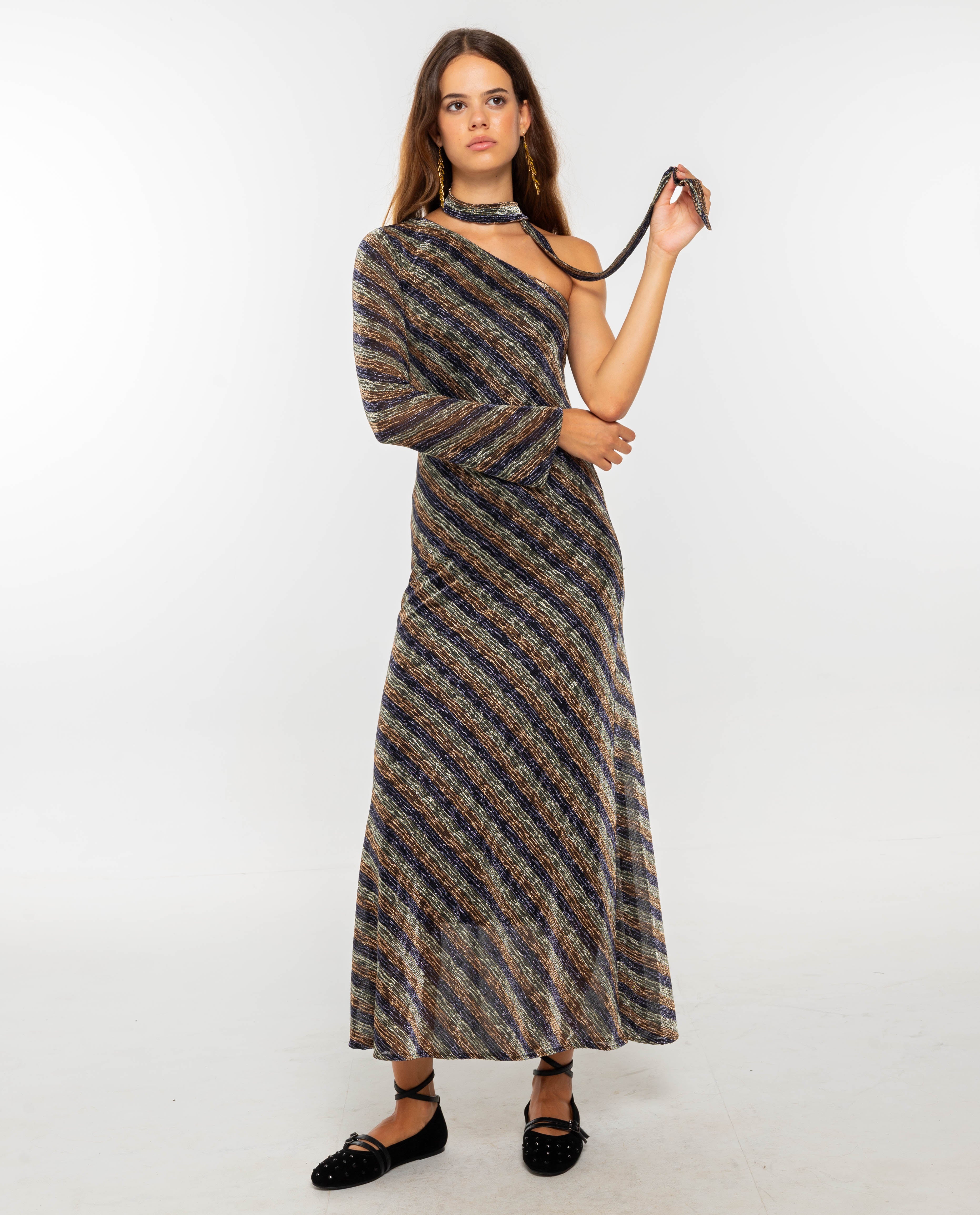 Long Sleeve Sparkly Maxi Dress
