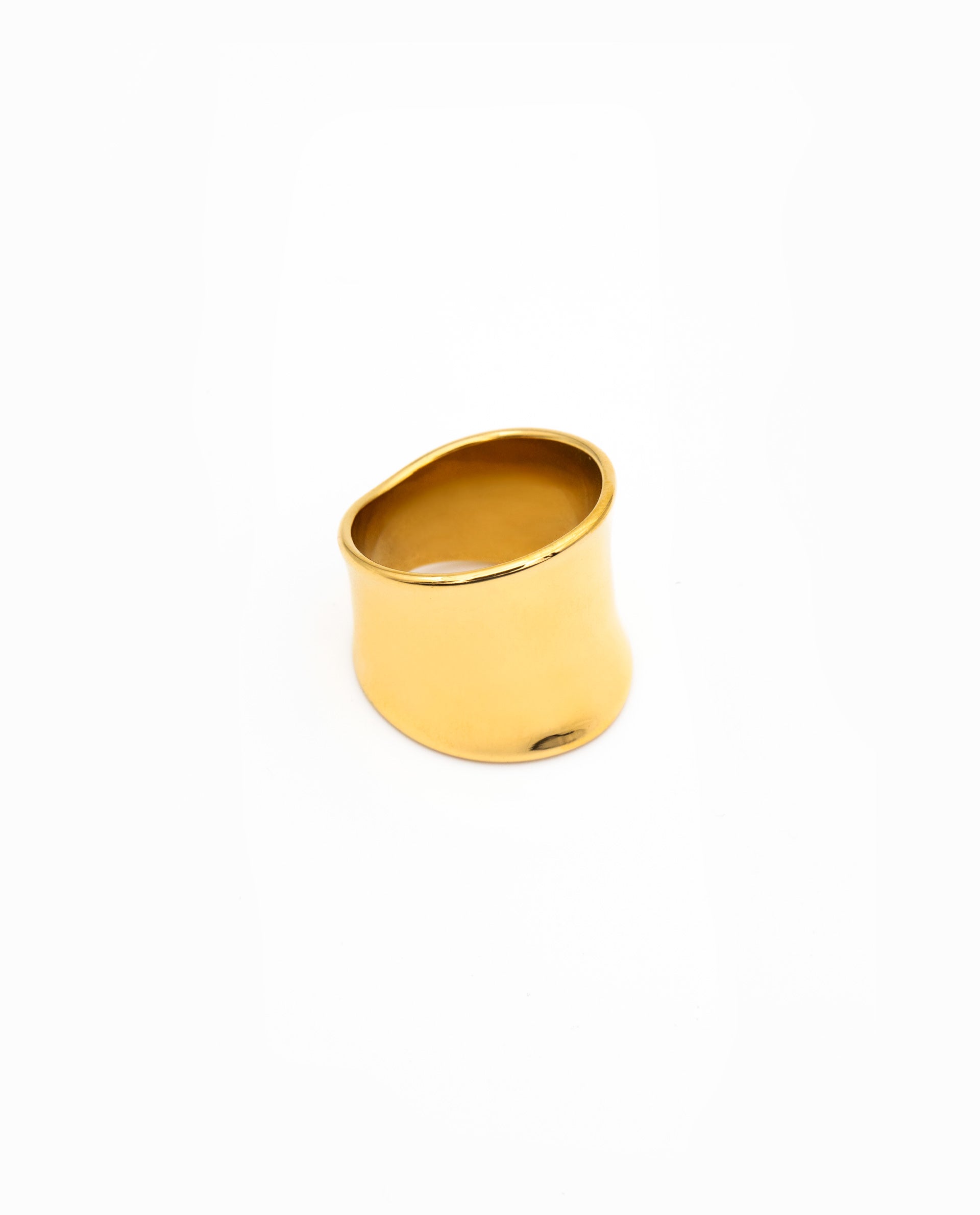 MIRROR RING - GOLD PLATED STEEL