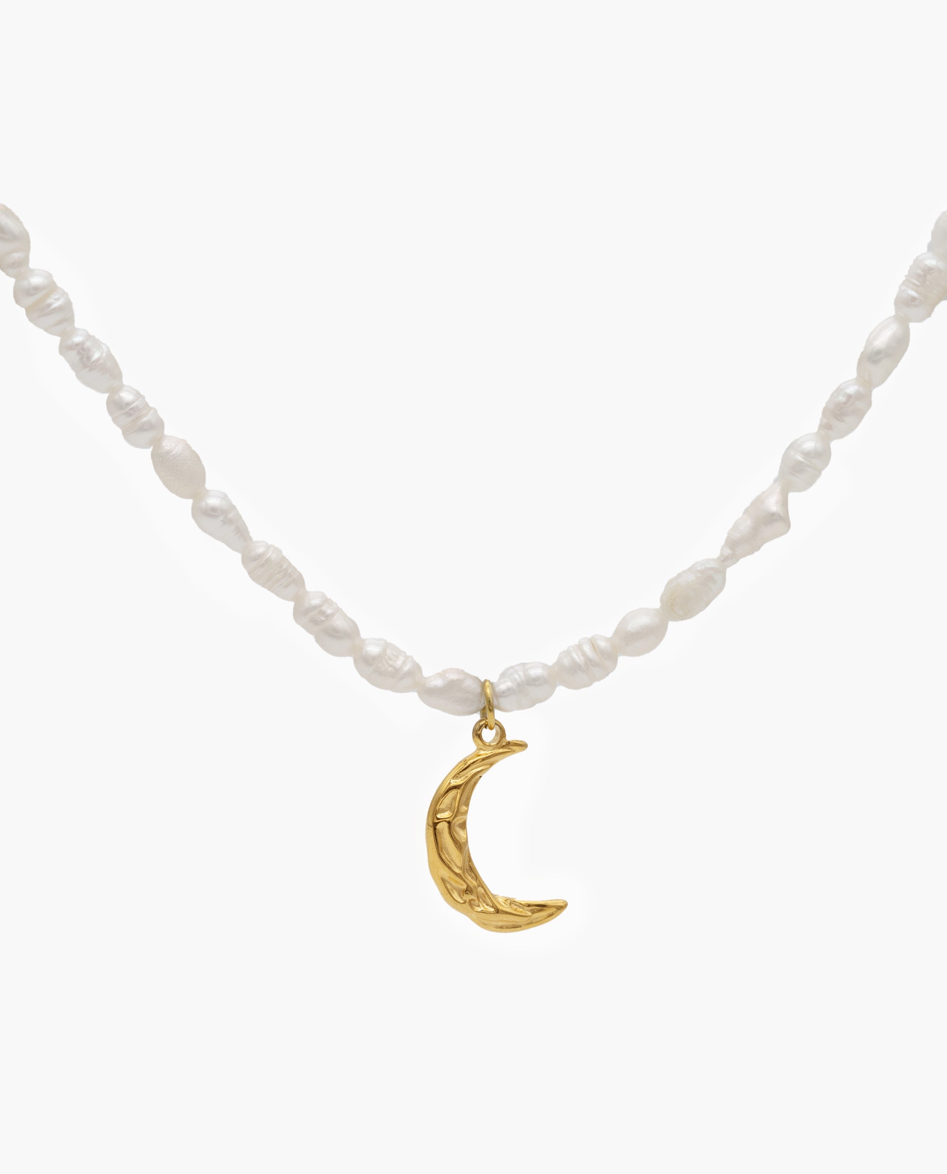 PEARL MOON NECKLACE - GOLD PLATED STEEL