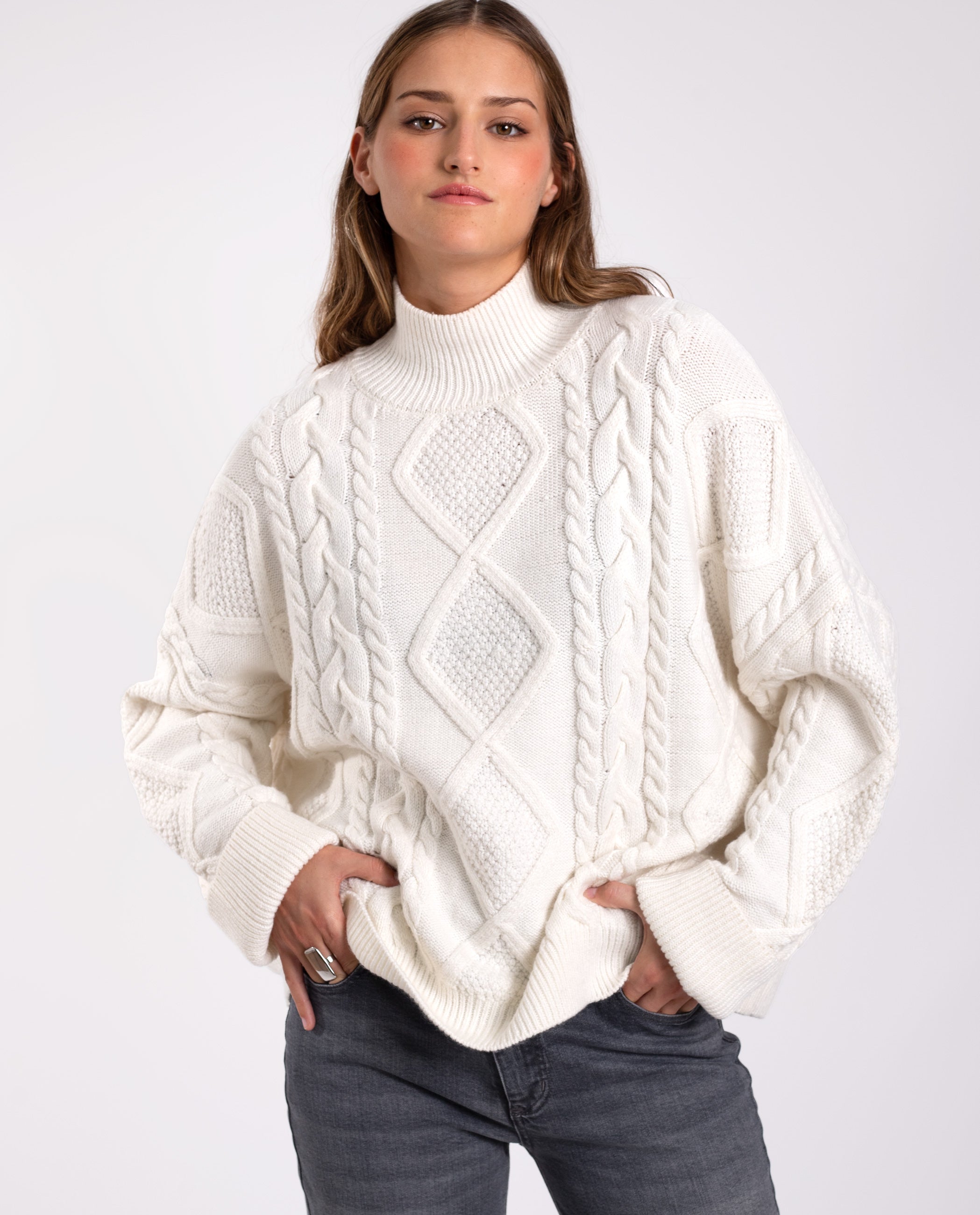 Jersey Beige de Punto Ochos Mujer THE-ARE - Main Image