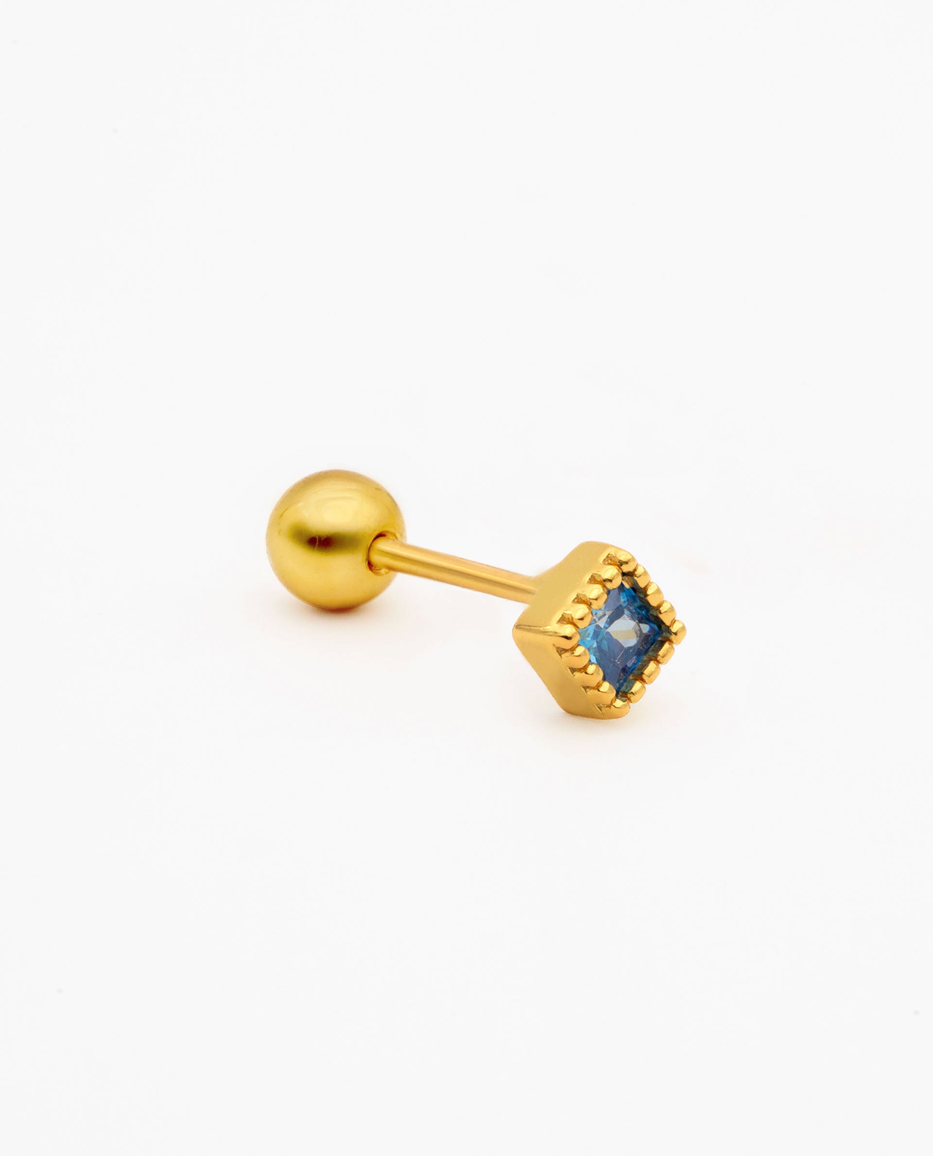 PIERCING BALANCE BLUE - GOLD PLATED SILVER
