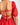 Vestido Corto Rojo con Mangas Cortas Abullonadas | THE-ARE