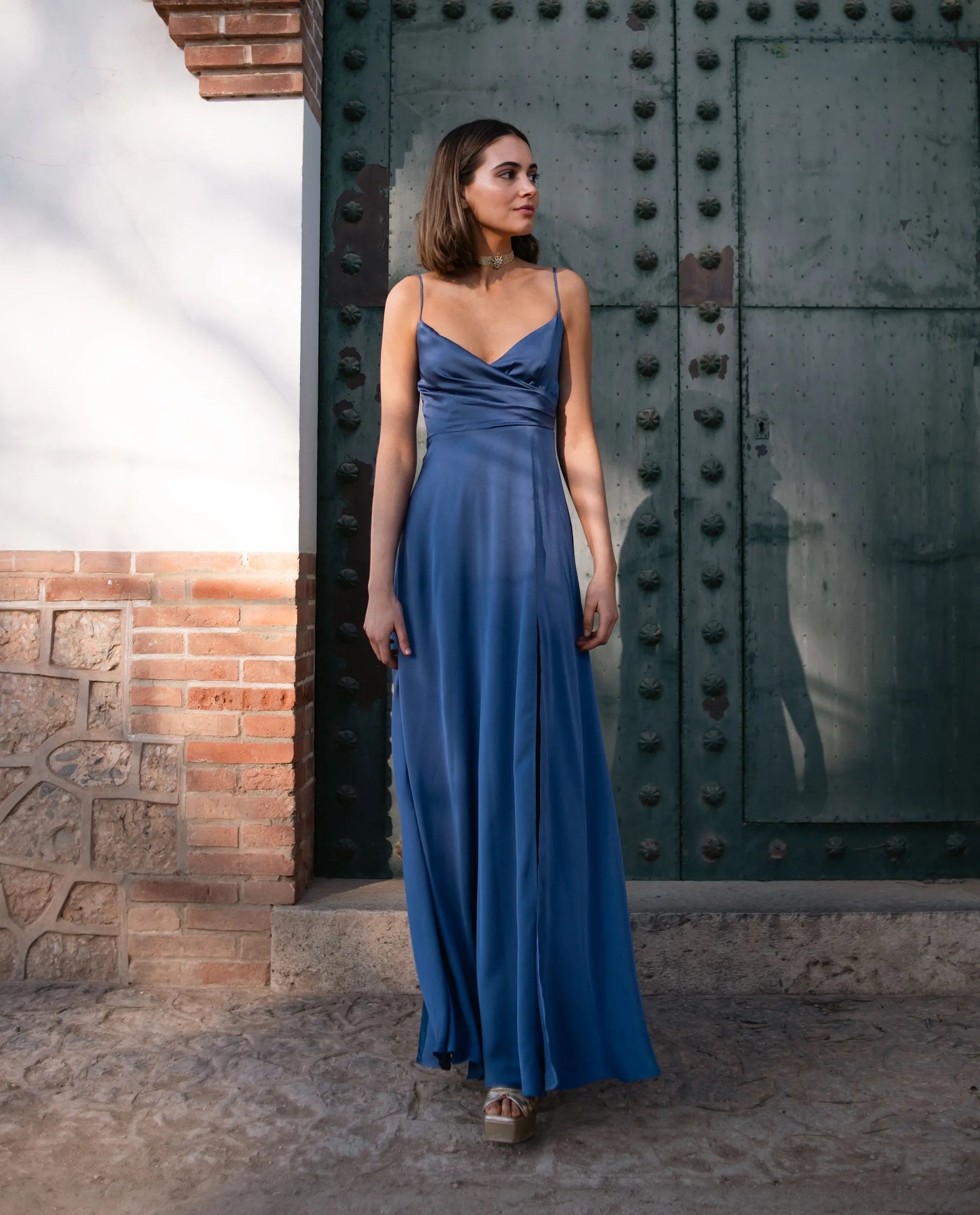 Blue Princess Long Dress with Straps | Guests THE-ARE Blue Princess Long Dress with Straps | Guests THE-ARE