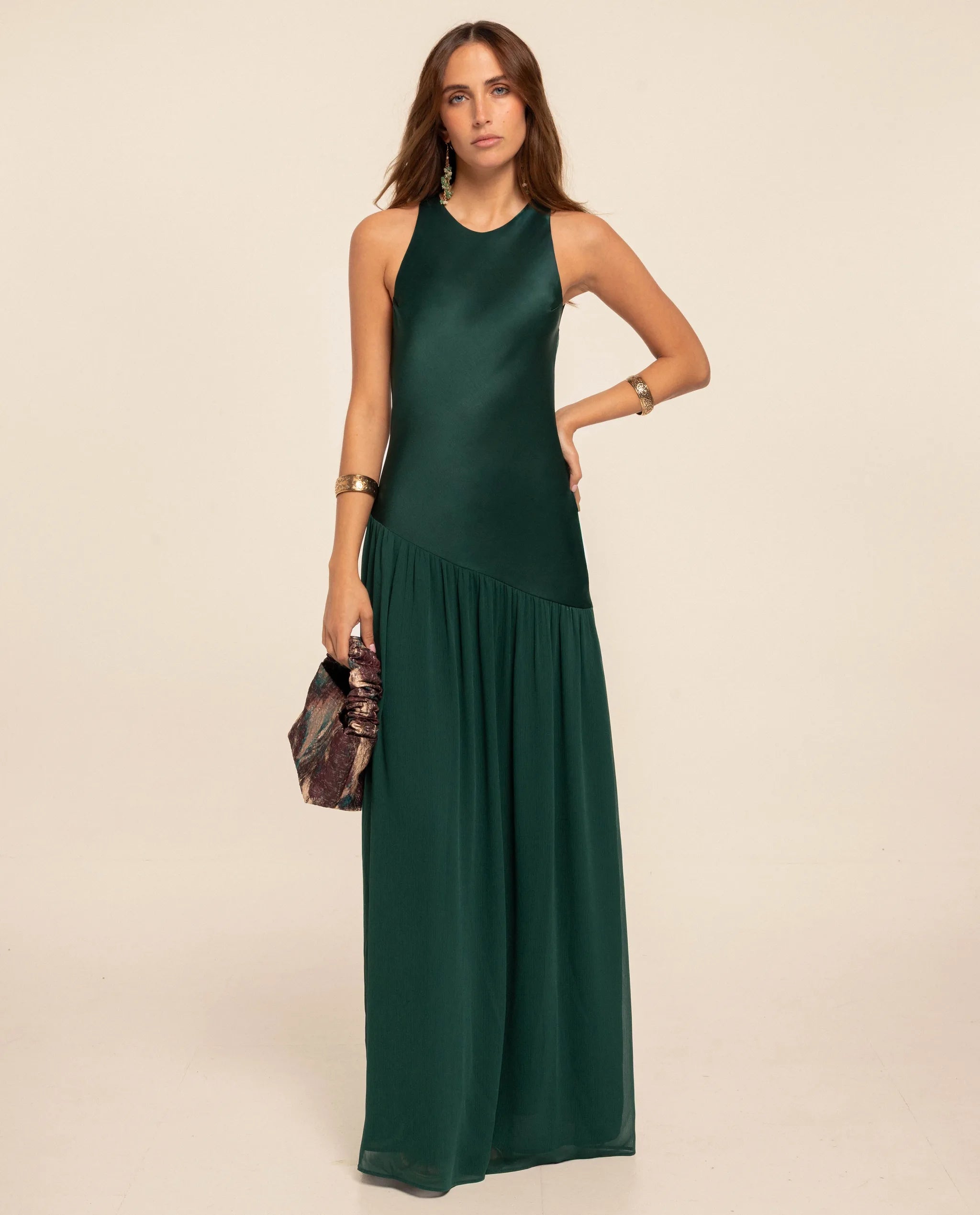 Asymmetrical emerald maxi dress | THE-ARE Guest Asymmetrical emerald maxi dress | THE-ARE Guest