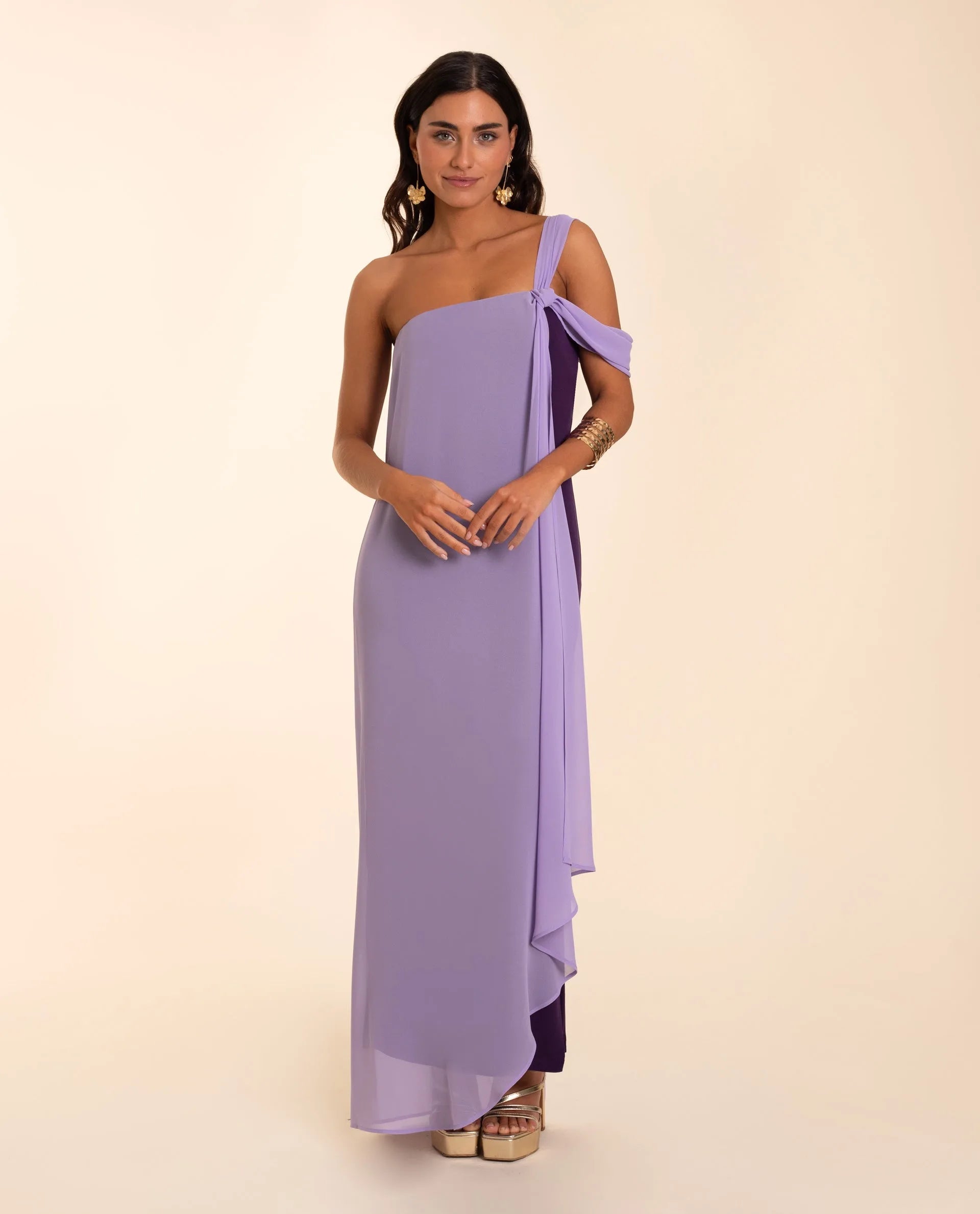 purple bardot midi dress Draped Bardot Midi Dress Purple