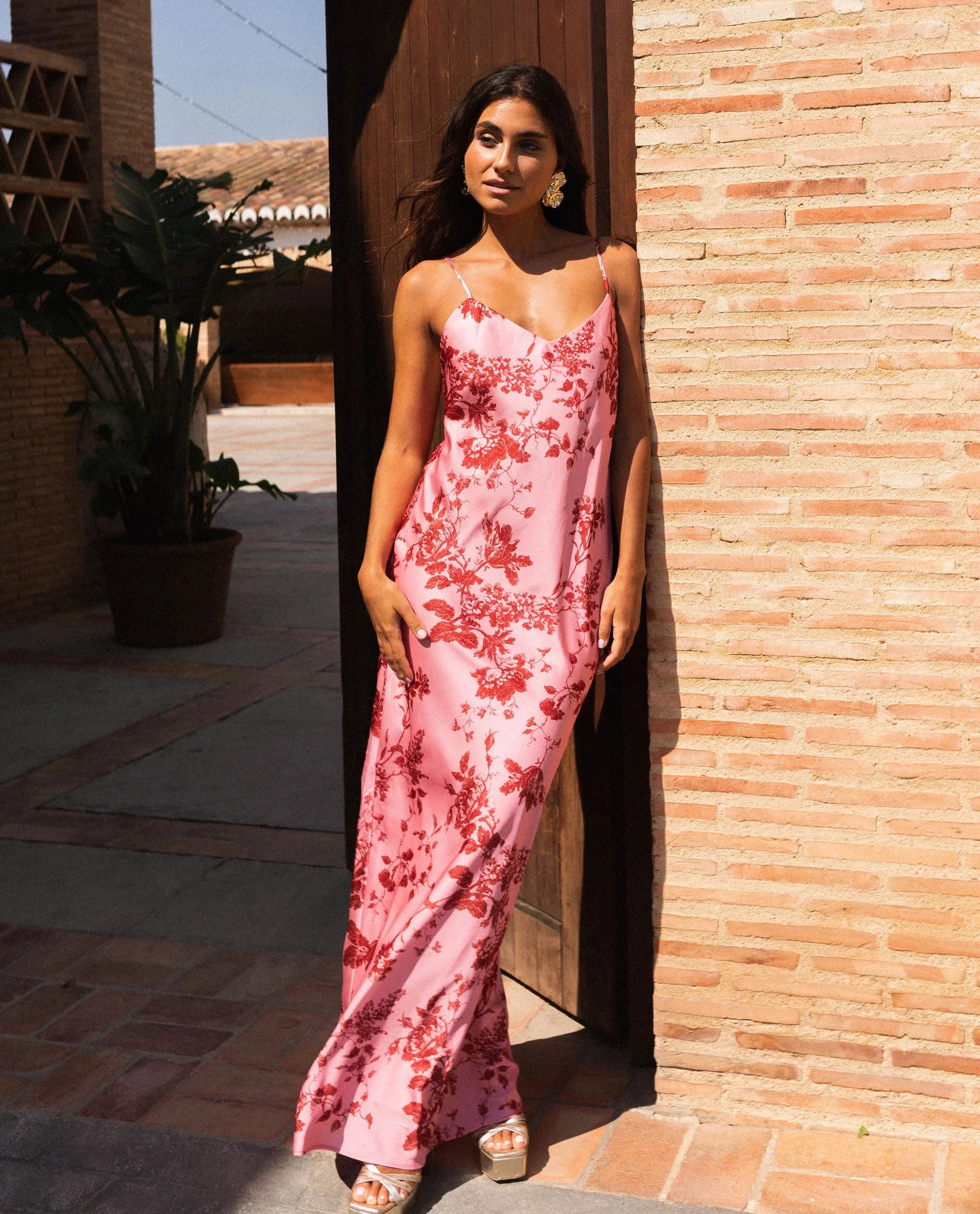 Pink and Red Floral Slip Dress | THE-ARE Guests Pink and Red Floral Slip Dress | THE-ARE Guests