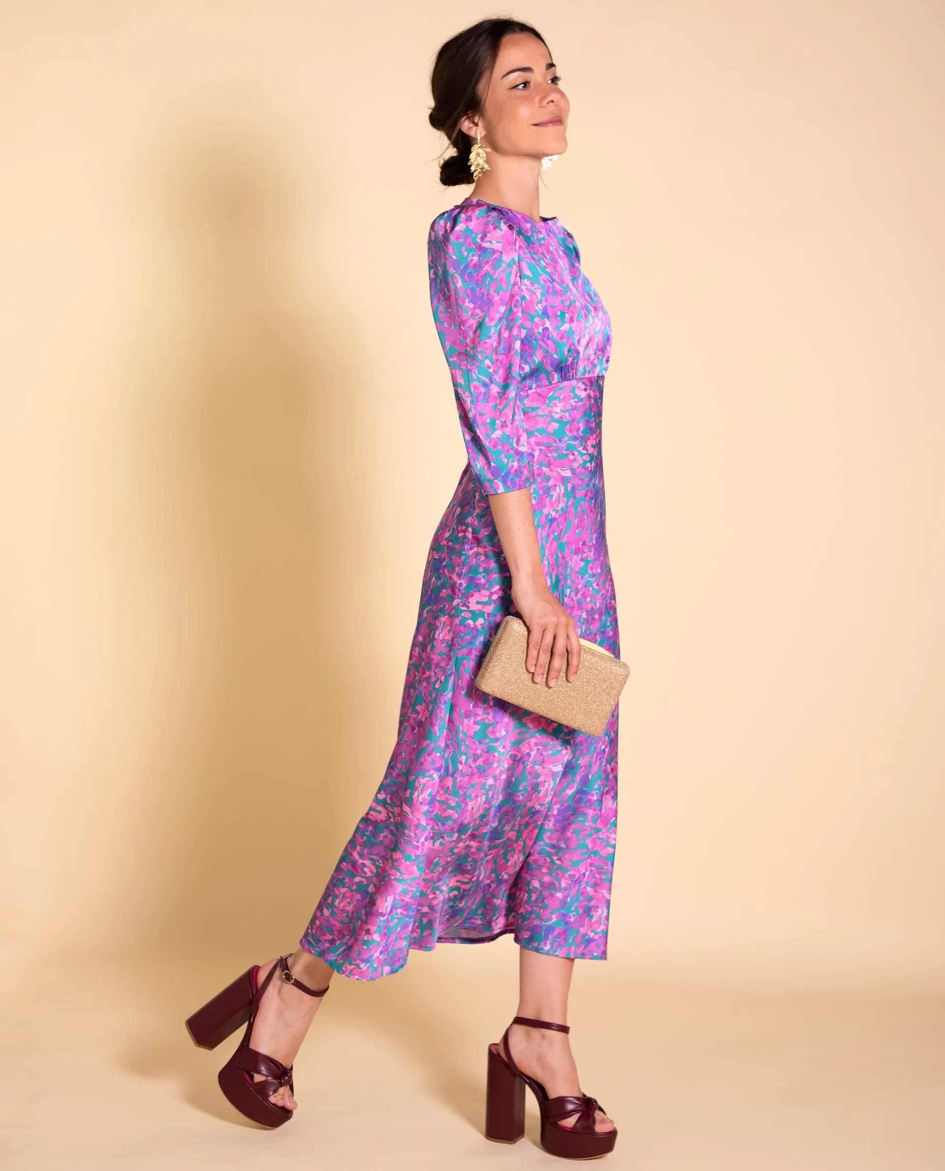 m&s midi dress MS Black Printed Midi Dress