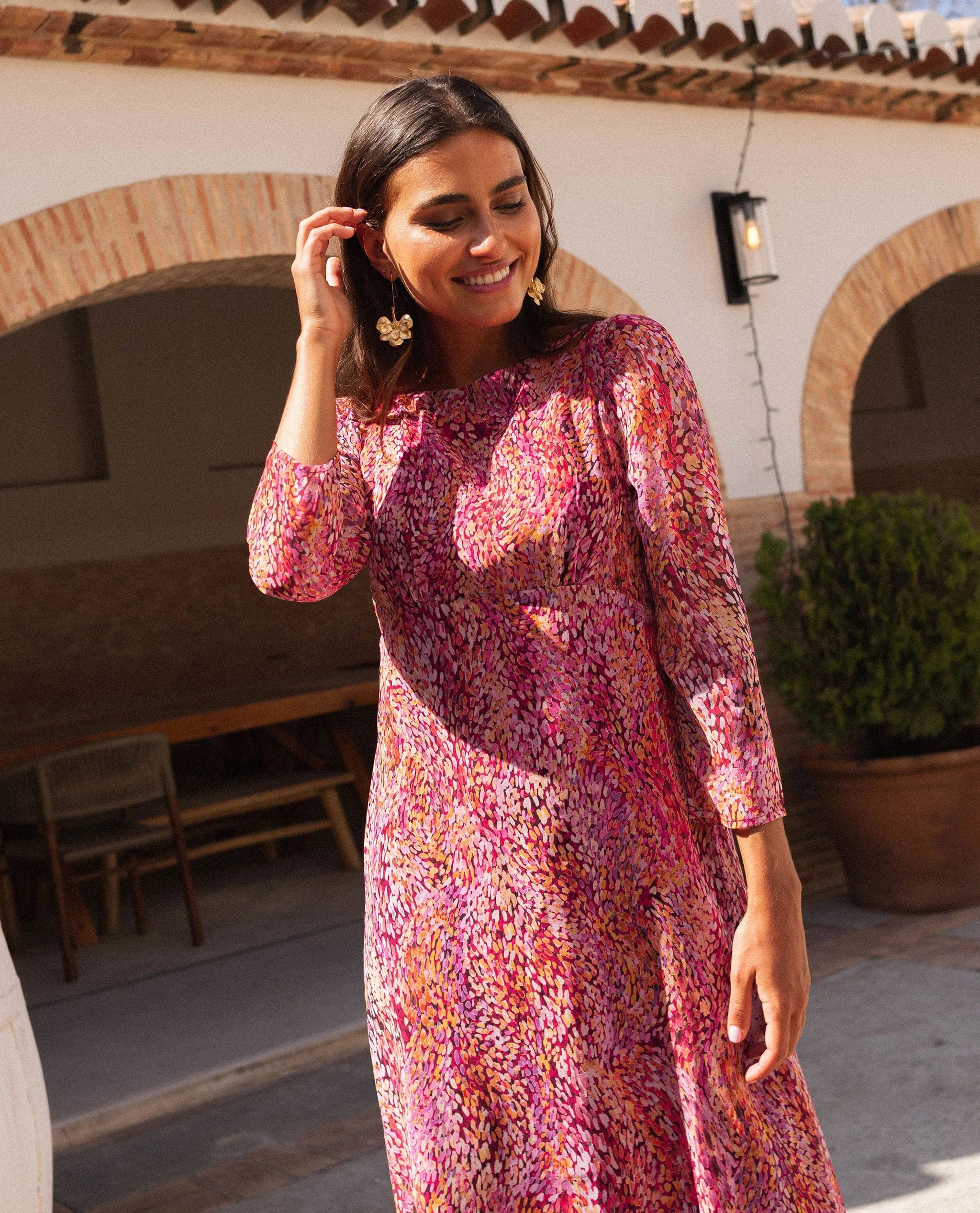 long sleeve printed dress African Print Dress Long Sleeve with Necktie