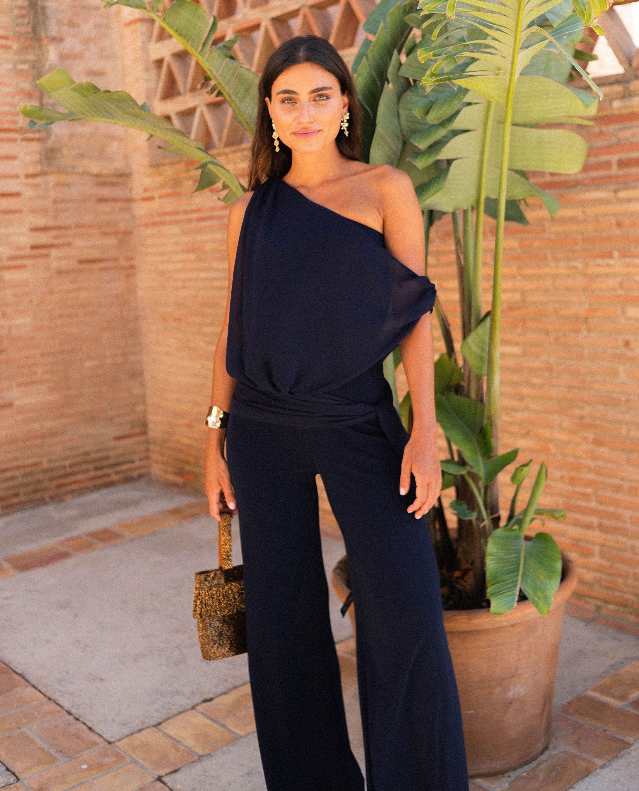 Navy Blue Elegant Guest Jumpsuit THE-ARE
