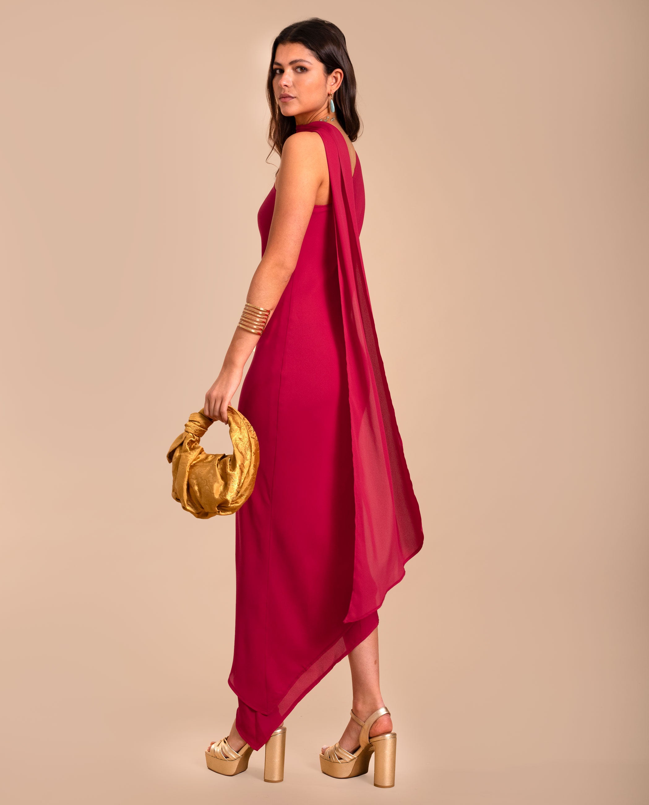 midi pink and red dress Women's Artsy Traveler Sleeveless Midi Dress Pink Red Linen Cotton Pink Red Linen Cotton / 3X
