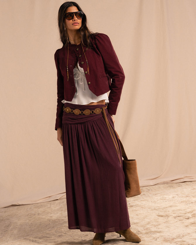 Vestido de chiffon con cuello halter y abertura en forma de cerradura con bolsillos Regencia