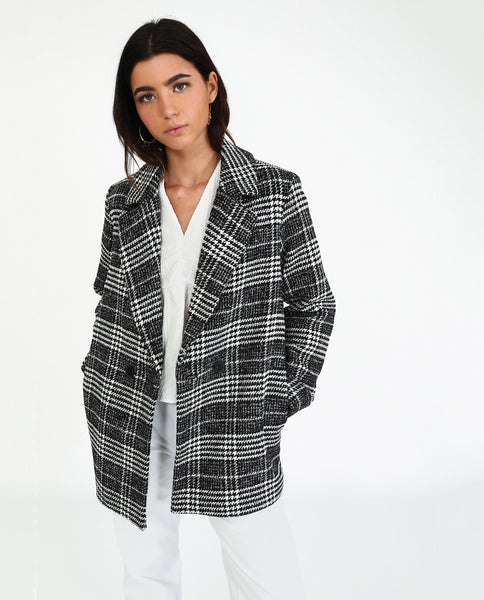 Outfit Abrigo Cuadros Grandes Traje De Mujer, Ropa De Estilo