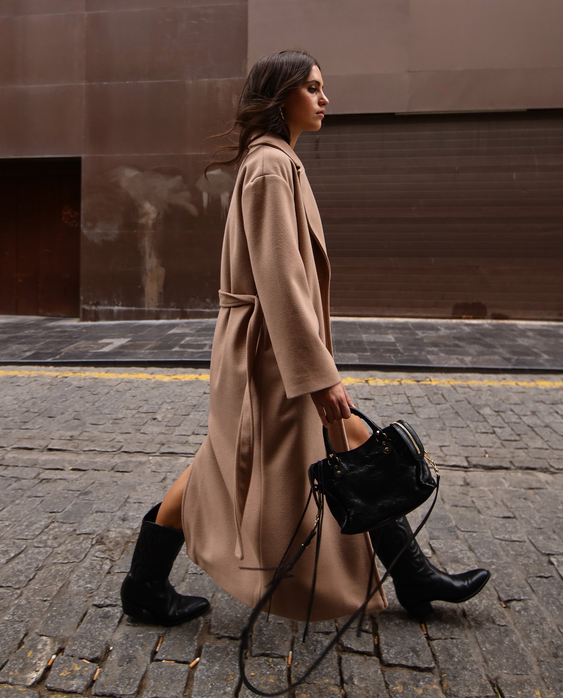 Manteau long camel pour femme Automne Hiver THE-ARE