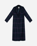 ABRIGO REUNITED | Abrigo de Cuadros Azul y Fucsia para Mujer | THE-ARE