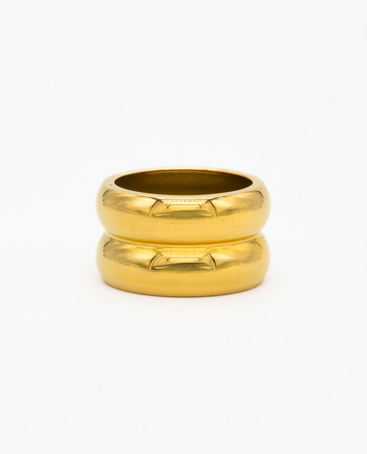 CURVES RING - GOLD PLATED STEEL