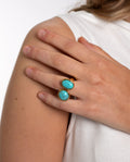 ANILLO DUO TURQUOISE · ACERO BAÑO ORO