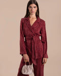 Blazer Traje Burdeos Mujer con Fajín | Invitadas THE-ARE