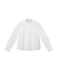 Blusa Blanca Manga Larga con Cuello Alto | THE-ARE