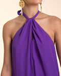 Blusa Gasa Morada Espalda Abierta | Invitadas THE-ARE