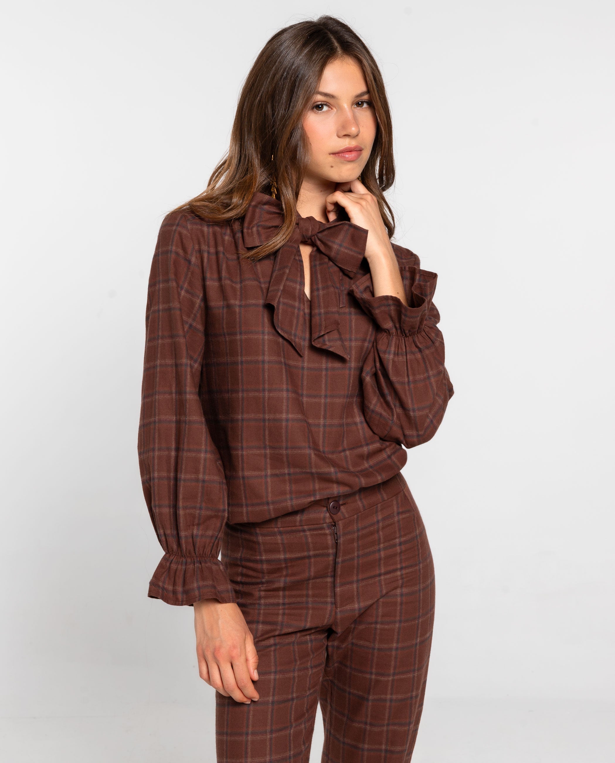 CITY CRUSH BLUSE - BRAUN