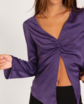 BLUSA I NEVER… | Blusa Morada Escote Mariposa | Ropa Fiesta Mujer THE-ARE