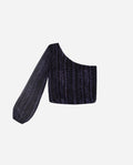 BLUSA GETTIN READY | Blusa Negra Asimétrica Estampado | Fiesta Mujer THE-ARE