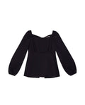 Blusa Negra Popelín con Lazos en la Espalda | THE-ARE