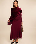 VELVET CAPE · BURGUNDY
