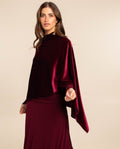 VELVET CAPE · BURGUNDY
