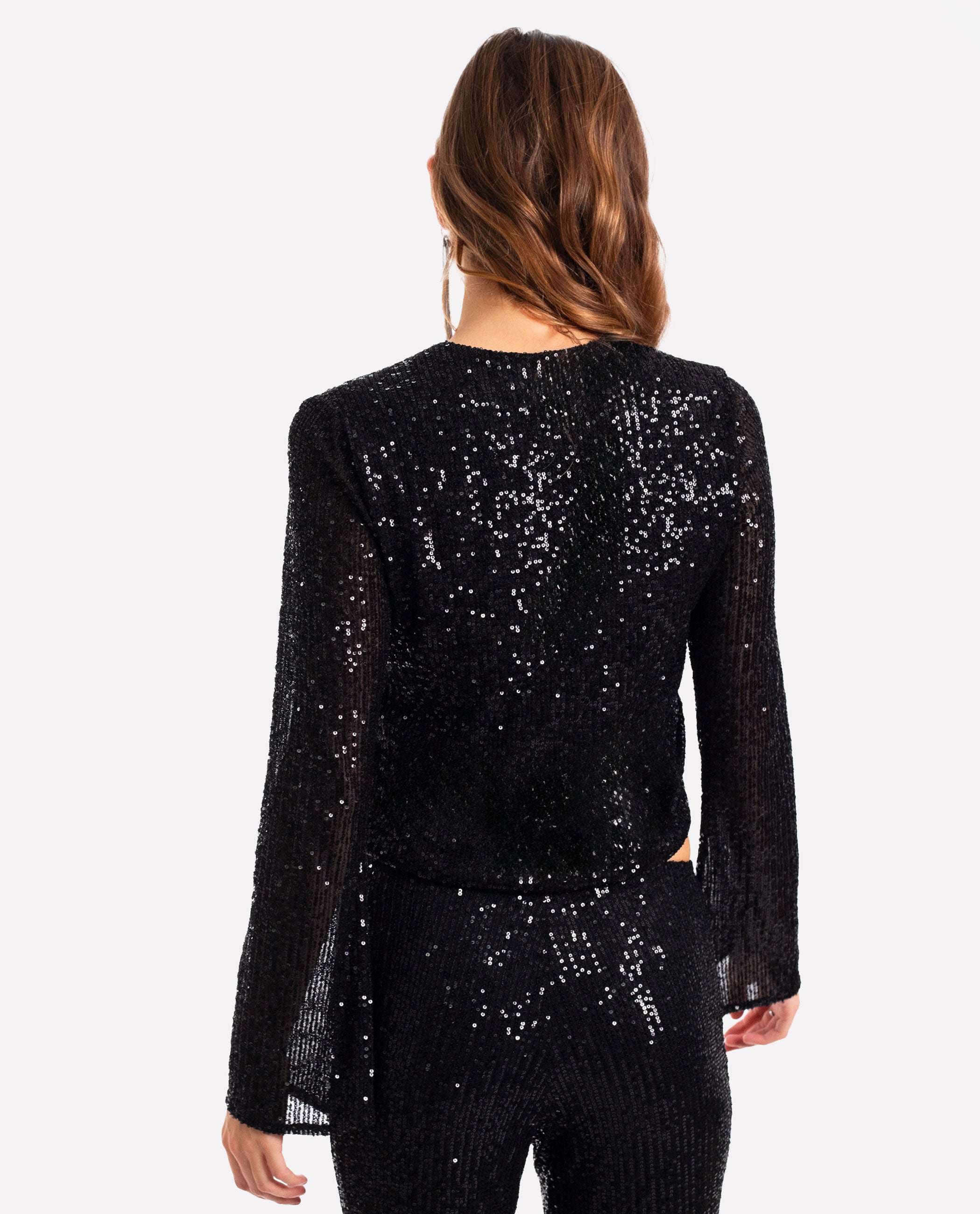 Chaqueta Negra de Lentejuelas Mujer Fiesta THE-ARE