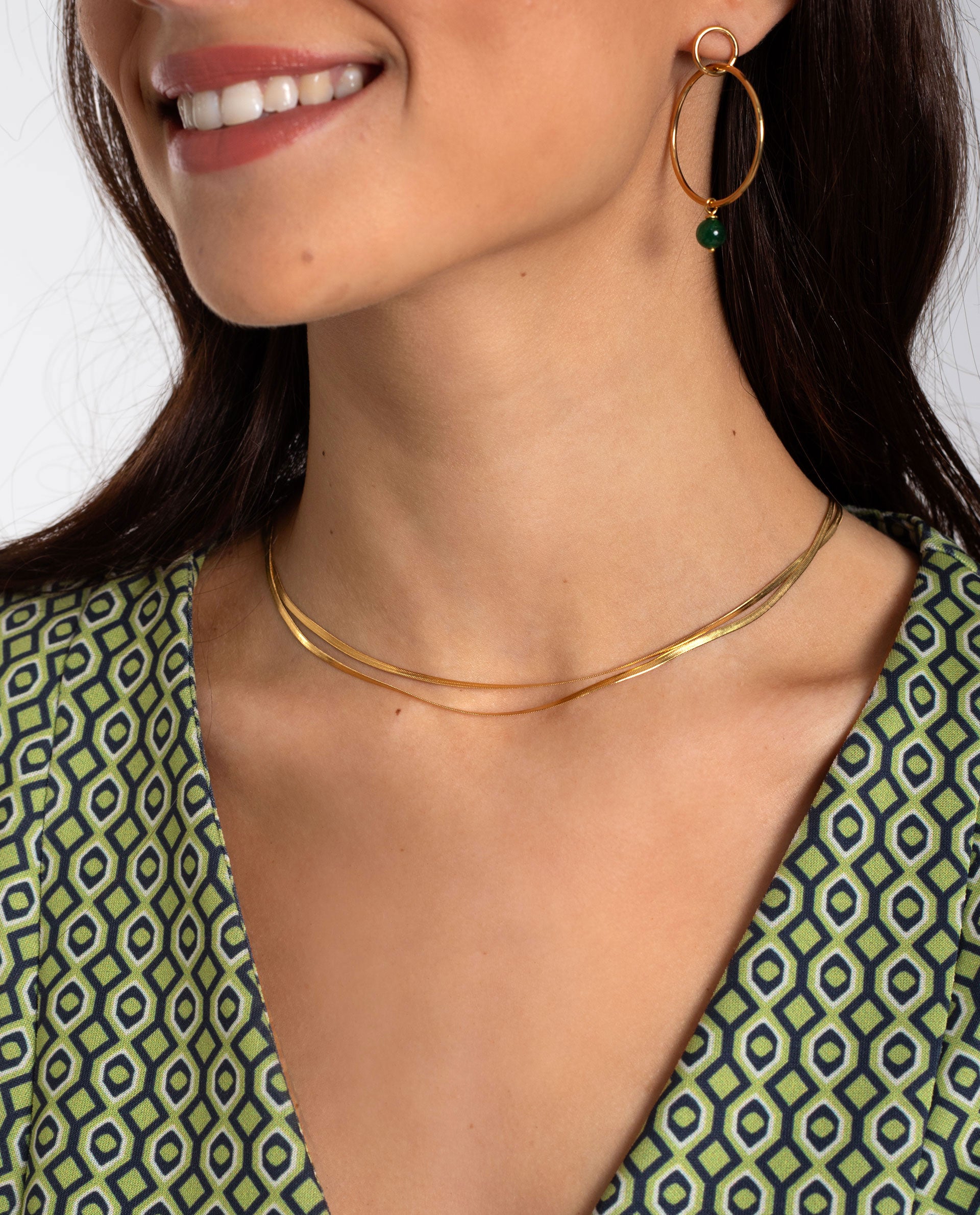 NECKLACE DOUBLE TROUBLE - GOLD PLATED STEEL