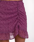 FALDA JOURNEY JOYS | Falda Corta Estampada con Frunce | THE-ARE