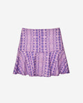 COOL SUMMER SKIRT | Purple Printed Short Skirt with Flounce - Top and Skirt Set | THE-ARE