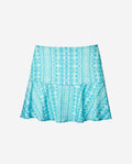 COOL SUMMER SKIRT | Turquoise Printed Short Skirt with Flounce - Top and Skirt Set | THE-ARE