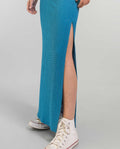 SEA SOUL SKIRT | Blue Elastic Long Skirt with Slit | Summer Collection THE-ARE