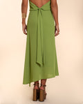 FALDA ZÚJAR | Falda Midi Verde con Drapeado | Invitadas THE-ARE