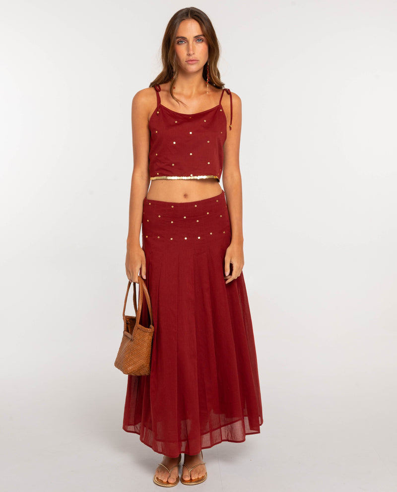 FALDA BURNT BLUSH · TERRACOTA