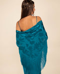MANTÓN JACQUARD · TURQUESA