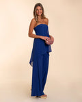 MONO TRIANA | Mono Azul Palabra de Honor Elegante | Invitadas THE-ARE