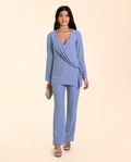 Pantalón Azul Celeste Elástico Traje Mujer | Invitadas THE-ARE