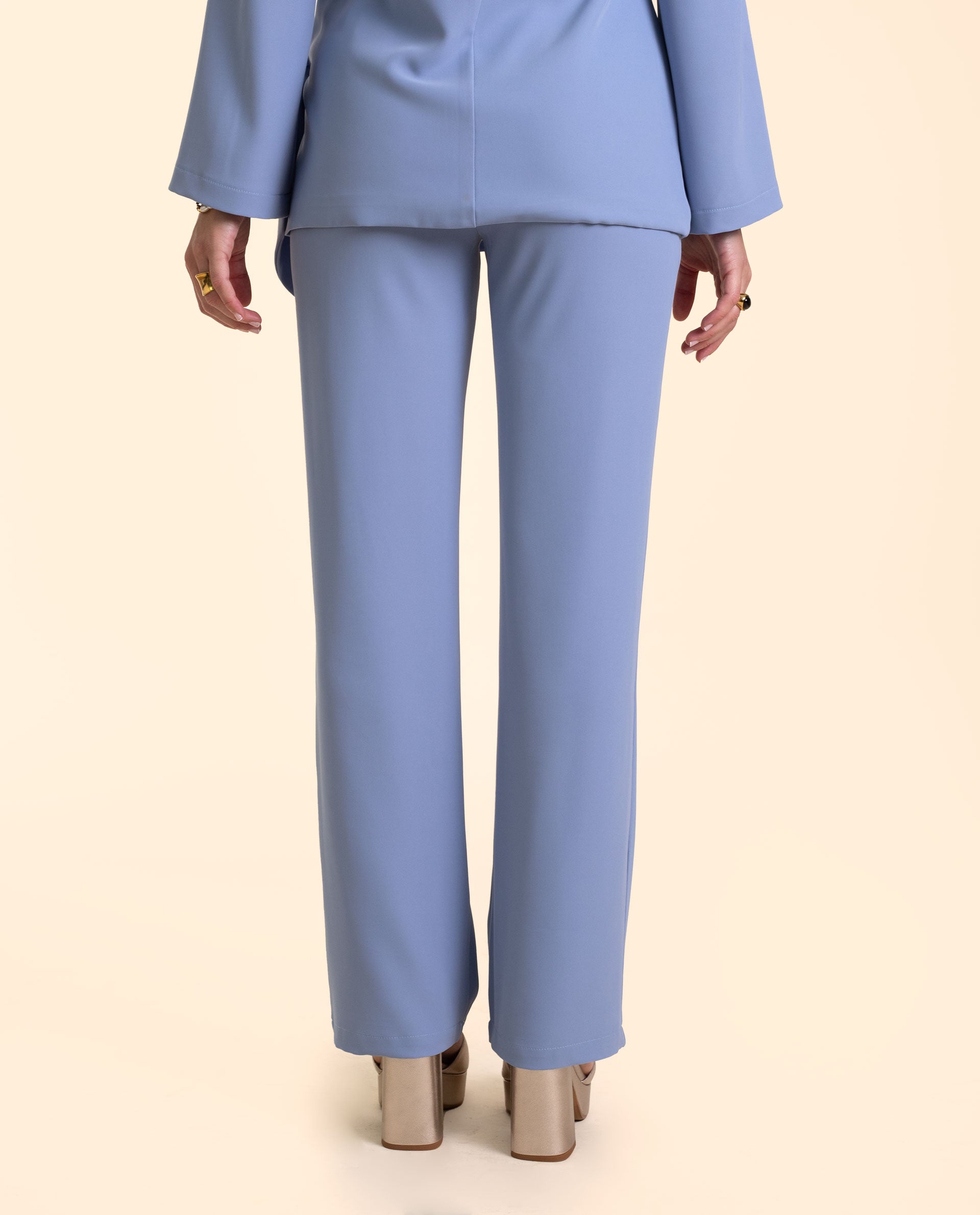 Pantalón Azul Celeste Elástico Traje Mujer Invitadas THE-ARE