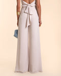 Pantalón Largo de Mujer Beige Elegante Ancho | Invitadas THE-ARE