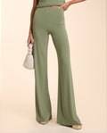 PANTALÓN ALGECIRAS | Pantalón Elegante Pata Ancha Caqui | Invitadas THE-ARE