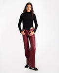 Pantalón Rojo Poliepiel de Mujer | THE-ARE