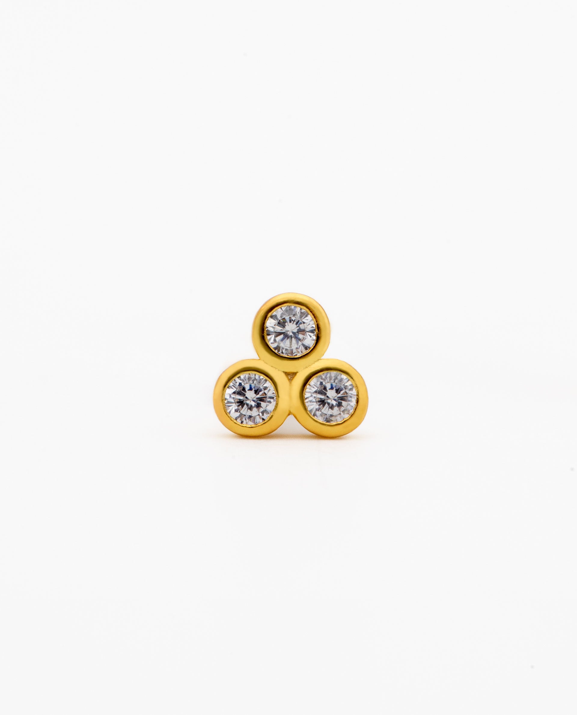 PIERCING TRIO SPARK - SILVER GOLD PLATED