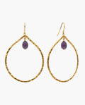 AMETHYST TEAR EARRINGS · GOLD PLATED