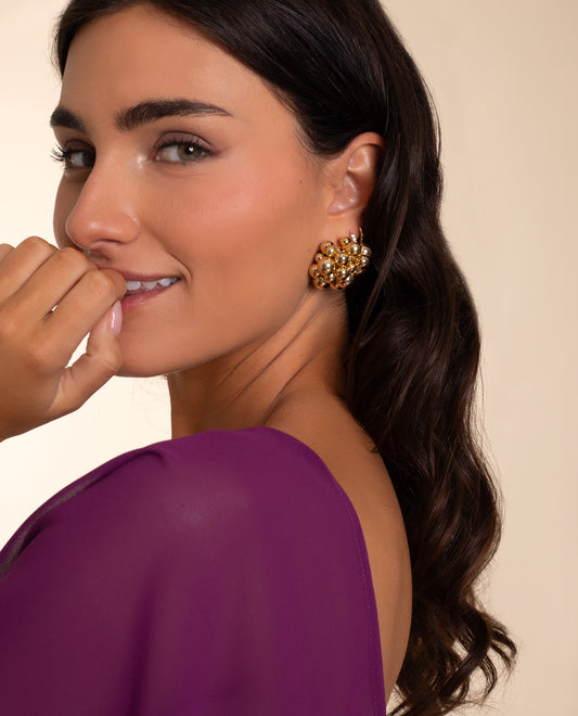 SPARKLING EARRINGS - GOLD PLATED STEEL