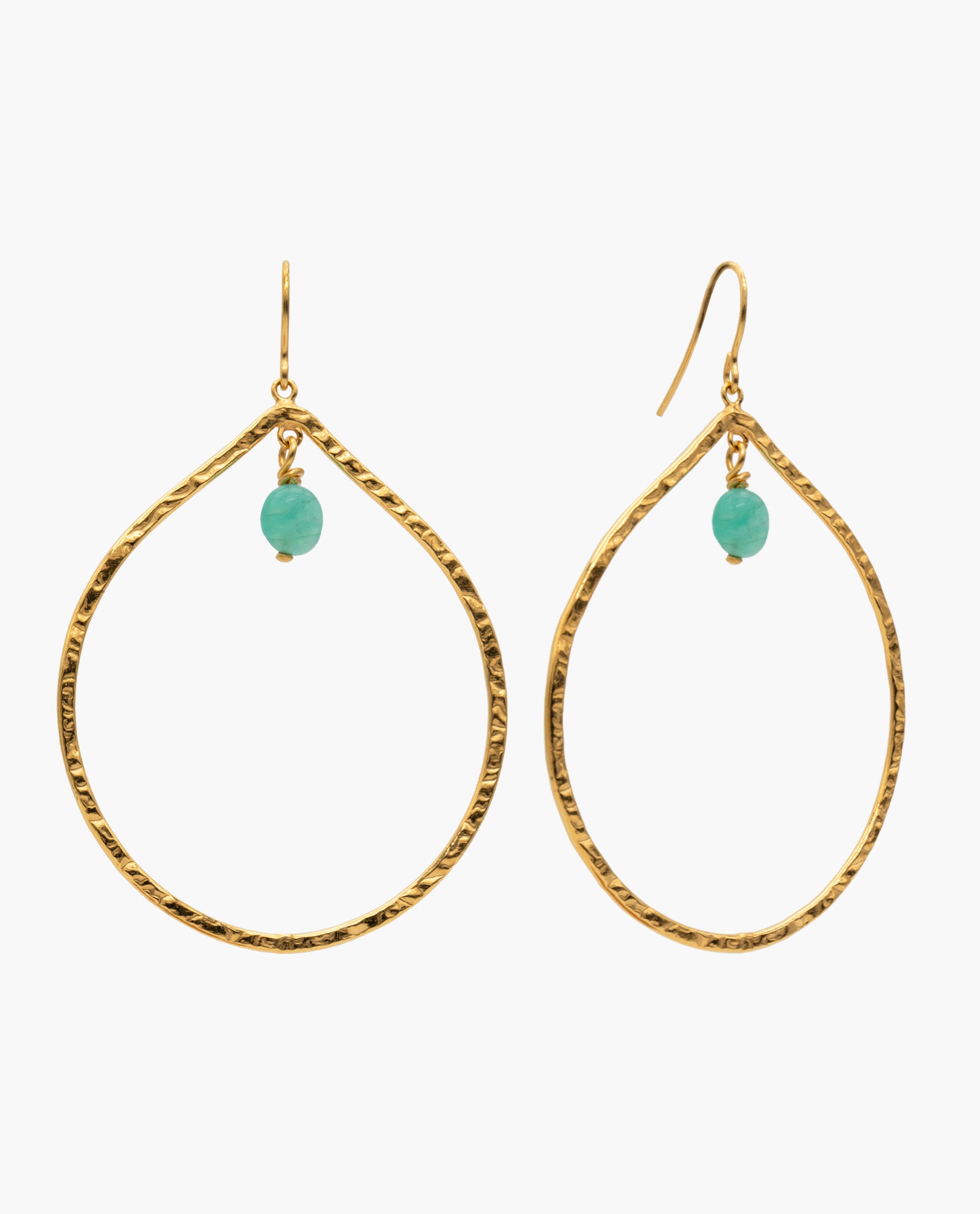 EARRINGS TEAR TURQUOISE - GOLD PLATED
