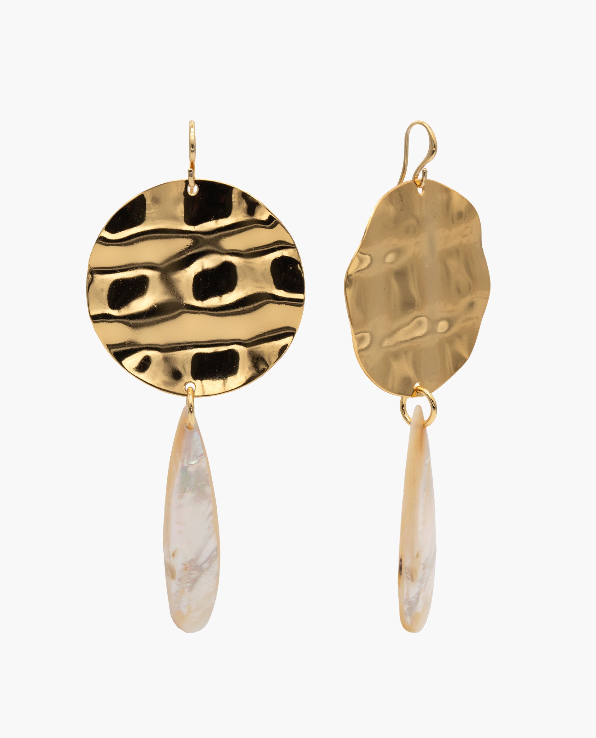 ECLIPSE MOTHER-OF-PEARL EARRINGS - GOLD PLATED