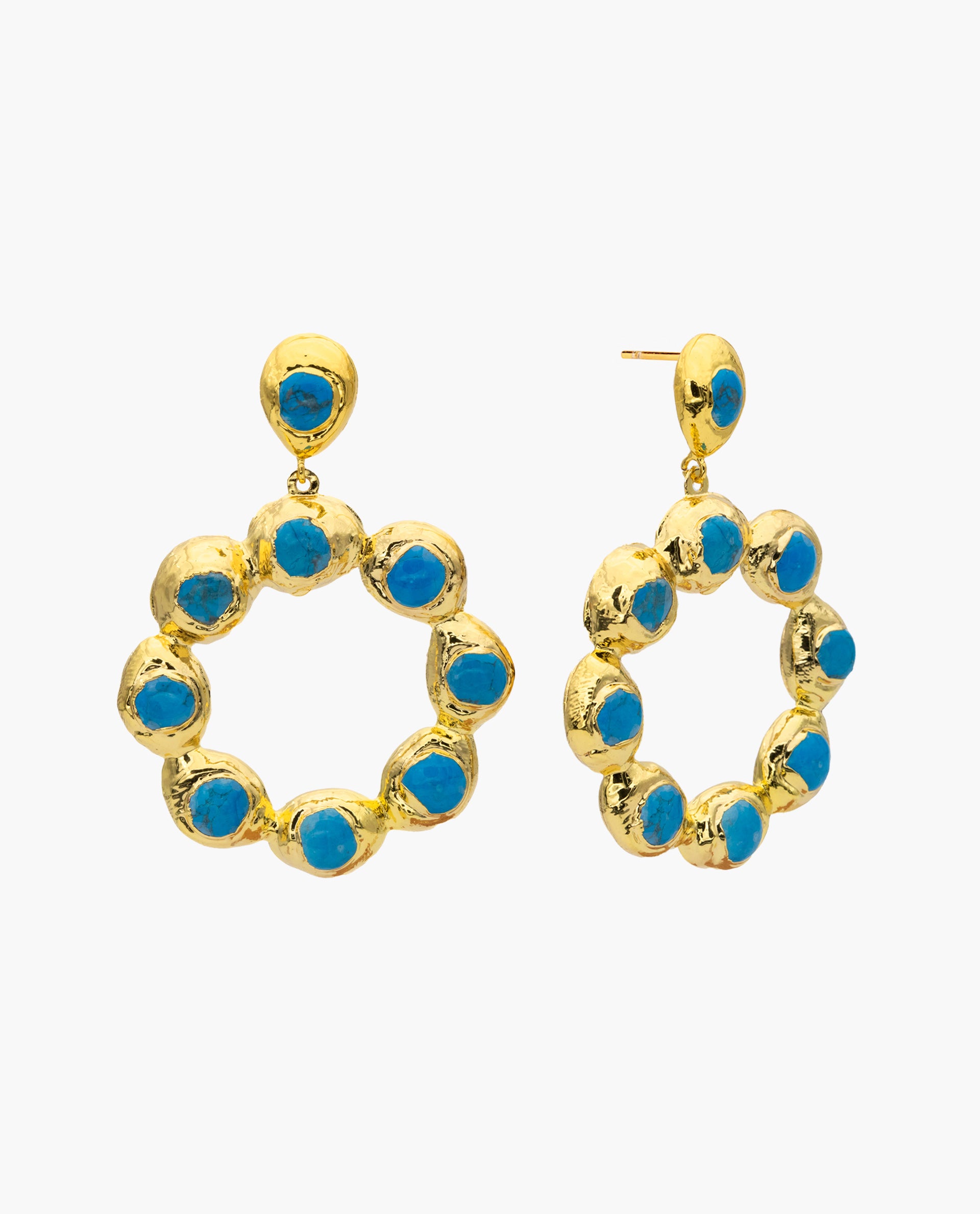 GAZE TURQUOISE EARRINGS - GOLD PLATED